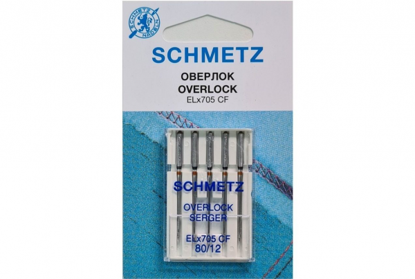 Иглы Schmetz для оверлока ELx705 CF №80, 5 шт в Добрянке